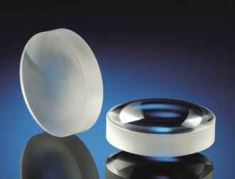 A fused silica optic before and after laser polishing by Fraunhofer ILT.