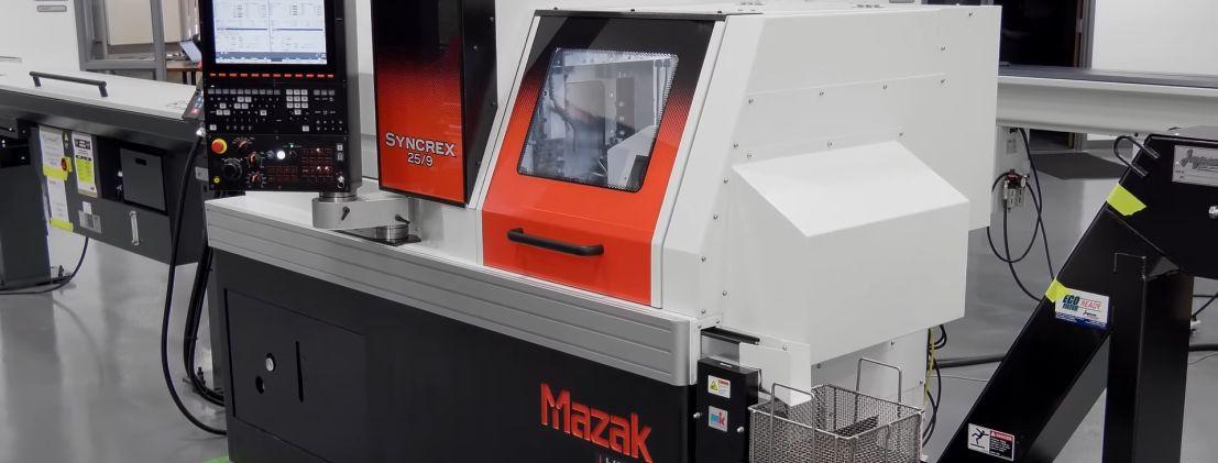 The Mazak SYNCREX models feature seven, eight and nine-axis configurations and are optimized for high-production of small parts