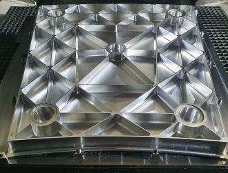 One of the complex parabolic reflector panels machined at Sheeram Aerospace & Defence LLP
