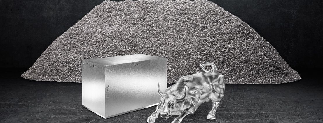 Hermle “Fritz the Bull” 109 kg, blank 600 kg, and 500 kg of chips