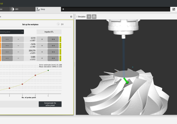 Heidenhain TNC7 graphical 6D workpiece setup