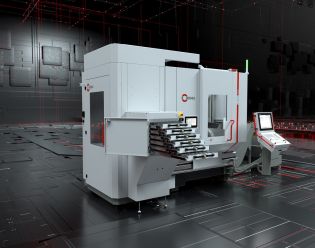 Hermle RS 05-2 robot system adapted to a 5-axis machining centre