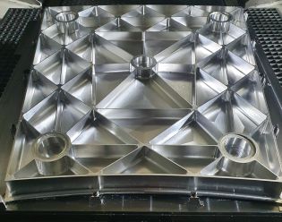 One of the complex parabolic reflector panels machined at Sheeram Aerospace & Defence LLP