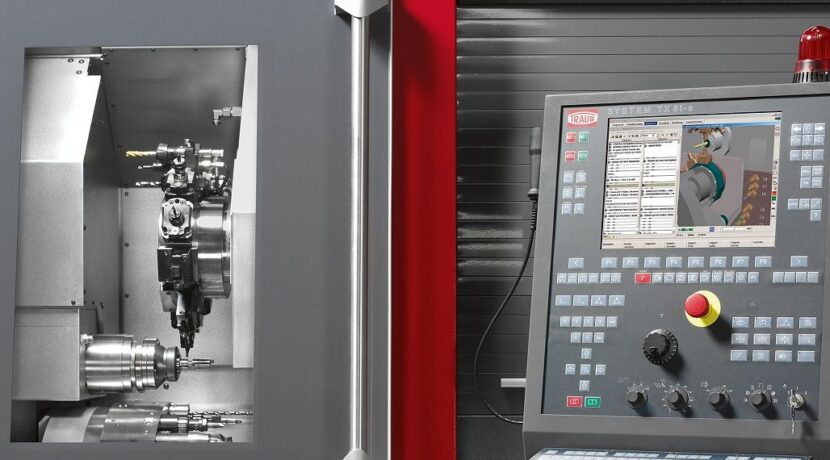 TRAUB TNL32-11 sliding/fixed headstock automatic lathe cuts machining time