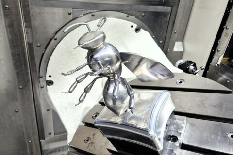 Five-axis machined aluminium honeybee demonstrates the power of collaboration